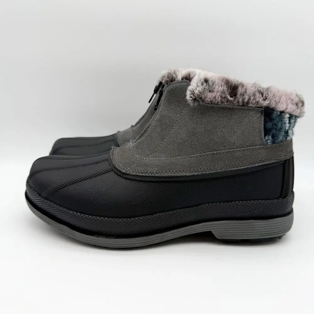 Propet Womens Lumi Ankle Zip Bootie US 8 Extra Wide Grey Water Resistant EUC